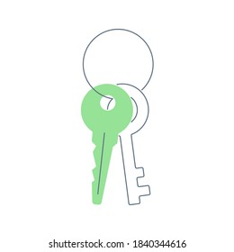 A bunch of keys on a ring, the concept of accessibility, solution, key decision, property rights. Line minimal vector