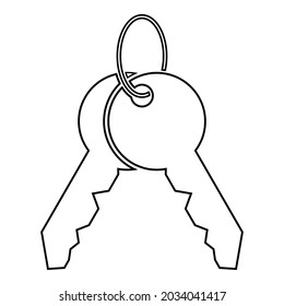 Conjunto de teclas sobre el contorno de anillo icono de contorno de anillo color negro ilustración vectorial de estilo plano imagen