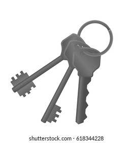 A bunch of keys on a white background. Vector illustration.