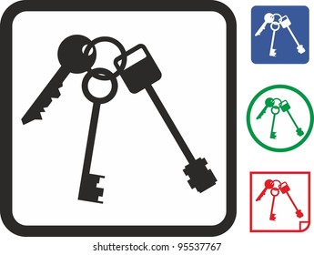 Bunch of keys vector icon