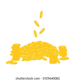 A bunch of leprechaun gold coins. Vector illustration for St. Patrick's Day.