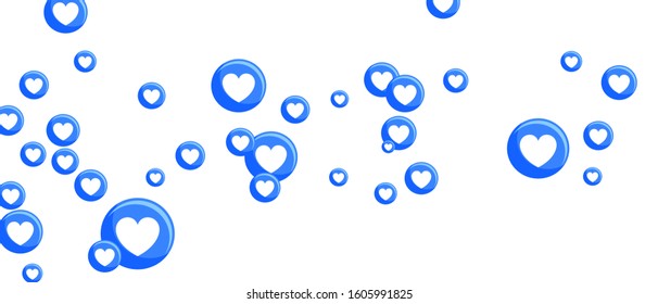 Bunch of like and appreciate emoji icons,  stream social network. Heart icons Vector illustration