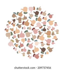 Bunch of like and dislike gestures illustration