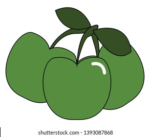 Ein Haufen kleiner grüner Apfelfarben, Vektorgrafik