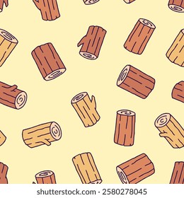 Bunch of Log Vector Seamless Pattern illustration Design