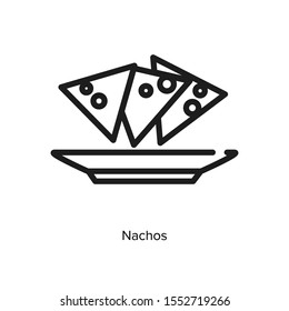 Bunch of nachos linear icon. Simple design. Line vector. Isolate on white background.