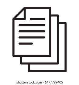 Bunch Of Notes Or Stack Of Documents Line Art Vector Icon For Apps And Websites