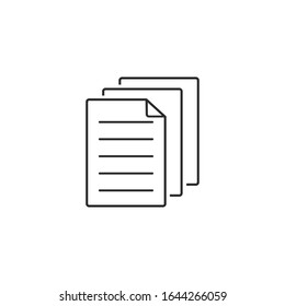 Bunch of notes or stack of documents line art vector icon for apps and websites