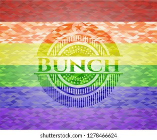 Bunch on mosaic background with the colors of the LGBT flag