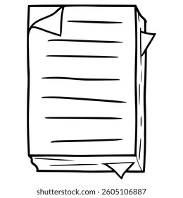 bunch of papers illustration hand drawn outline vector