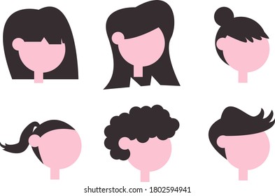 Bunch of people. A collection of men and women in various styles isolated on a white background. Colorful vector illustration in flat cartoon style.