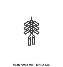 Bunch of petards line icon. linear style sign for mobile concept and web design. Firecrackers outline vector icon. Symbol, logo illustration. Pixel perfect vector graphics