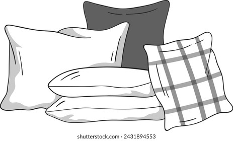 Bunch Of Pillows Vector Illustration