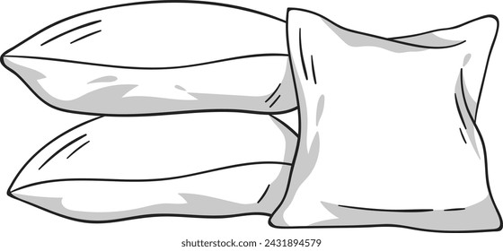 Bunch Of Pillows Vector Illustration