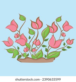 ein Haufen rosafarbener Lilien im Boden gepflanzt.