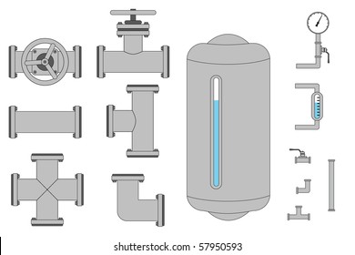 A bunch of pipe pieces that you can connect together as you wish.