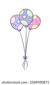 Bunch of polka dot party balloons vector illustration