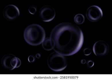 a bunch of purple bubble cells in the dark