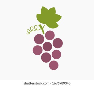 Bunch of purple grapes icon. Vector illustration.