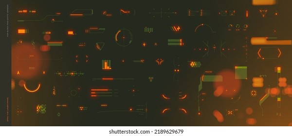 Bunch of random clean modern HUD UI collection vector template