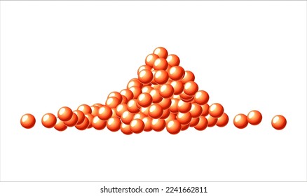 Bunch of realistic detailed red caviar grains isolated on white background. Set appetizer seafood healthy luxury Russian delicacy salmon caviar. Salty fresh dish of wild fish roe. Vector illustration