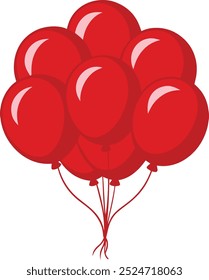 Manojo de globos rojos para la celebración