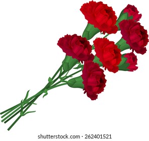 Bunch with  red carnations