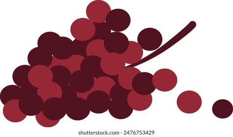A bunch of red grapes vector illustration. Transparent background