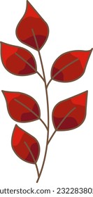Bunch of red leaves vector illustration for decoration on nature , Autumn seasonal and floral concept.