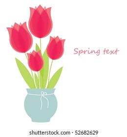 Bunch of red tulips. vector illustration