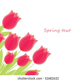 Bunch of red tulips. vector illustration