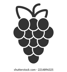 Bunch of ripe grapes - icon, illustration on white background, glyph style