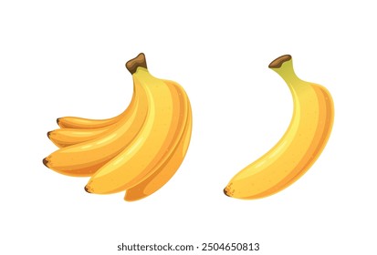 Bunch Of Ripe Yellow Bananas Alongside A Single, Similarly Ripe Banana In Their Ideal Edible State, With Yellow Skins