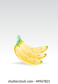 manojo de bananas amarillas maduras, papel tapiz vectorial