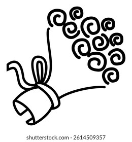 Bunch of Roses Vector Outline Icon