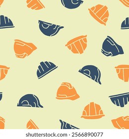 Bunch of Safety Helmet Vector Seamless Pattern illustration Design