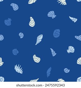 Bunch of Seashell Seamless Pattern Vector illustration Design