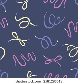 Bunch of Shoelaces Vector Seamless Pattern illustration Design