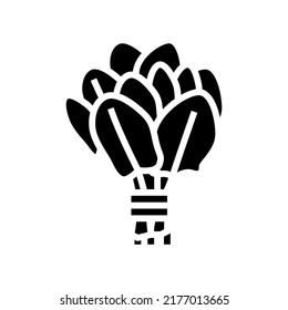 bunch spinach glyph icon vector. bunch spinach sign. isolated contour symbol black illustration