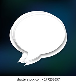 Bunch of stacked speech bubbles on dark background. Vector illustration. 