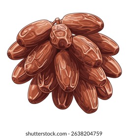 Bunch of Sweet Brown Dates Still Attached to the Stem