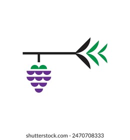 a bunch of sweet grapes logo vector