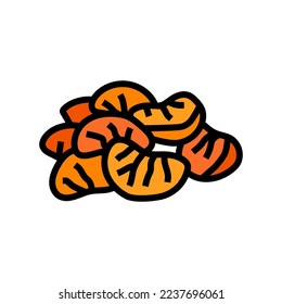 Tangerin-Farbsymbol-Vektorgrafik. Tangentialzeichen. einzelne Symbolillustration