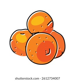 bunch tangerine color icon vector. bunch tangerine sign. isolated symbol illustration