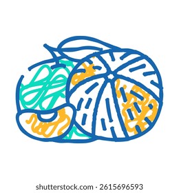 bunch tangerine doodle icon sketch vector. bunch tangerine sign. isolated symbol illustration