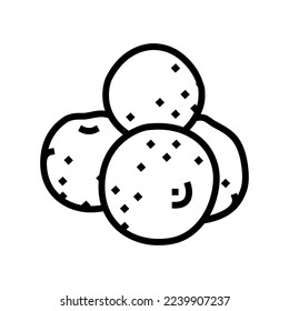 bunch tangerine line icon vector. bunch tangerine sign. isolated contour symbol black illustration