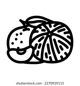 bunch tangerine line icon vector. bunch tangerine sign. isolated contour symbol black illustration