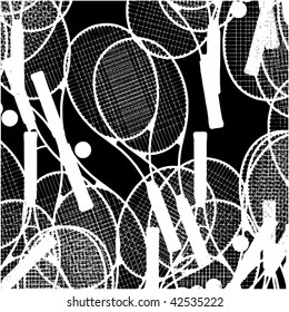 Bunch Of Tennis Racket Vector 01