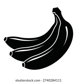 Bunch of three bananas in a simple illustration style icon