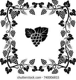 bunch of vine and frame with grapevine